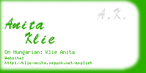 anita klie business card